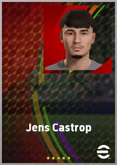 Jens Castrop eFootball 2026 player card, 71 OVR CMF