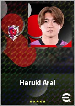 Arai Haruki eFootball 2026 player card, 68 OVR LMF