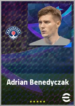 Adrian Benedyczak eFootball 2026 player card, 73 OVR LWF