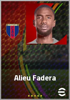 Alieu Fadera eFootball 2026 player card, 71 OVR LWF