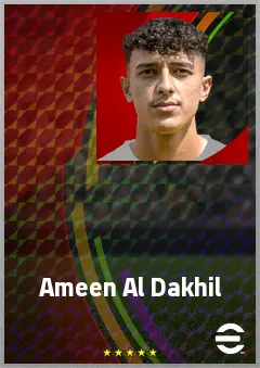 Ameen Al Dakhil eFootball 2026 player card, 74 OVR CB