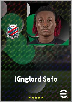 Kinglord Safo eFootball 2026 player card, 65 OVR RWF