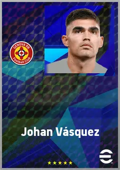 Johan Vásquez eFootball 2026 player card, 73 OVR CB