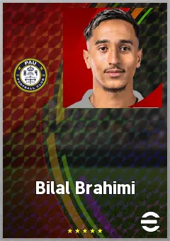 Bilal Brahimi eFootball 2026 player card, 69 OVR RWF
