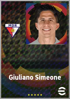 Giuliano Simeone eFootball 2026 player card, 78 OVR RMF