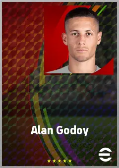 Alan Godoy eFootball 2026 player card, 65 OVR SS