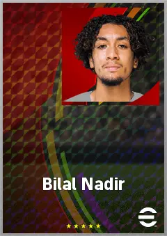Bilal Nadir eFootball 2026 player card, 72 OVR CMF