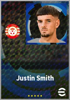 Justin Smith eFootball 2026 player card, 67 OVR CMF
