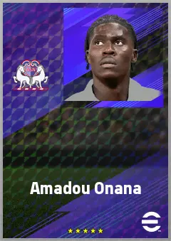 Amadou Onana eFootball 2026 player card, 78 OVR DMF