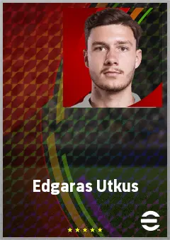 Edgaras Utkus eFootball 2026 player card, 70 OVR CB