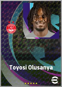 Toyosi Olusanya eFootball 2026 player card, 68 OVR CF