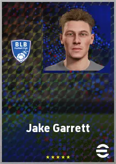 Jake Garrett eFootball 2026 player card, 68 OVR CMF