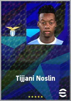 Tijjani Noslin eFootball 2026 player card, 74 OVR RWF