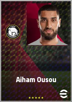 Aiham Ousou eFootball 2026 player card, 72 OVR CB