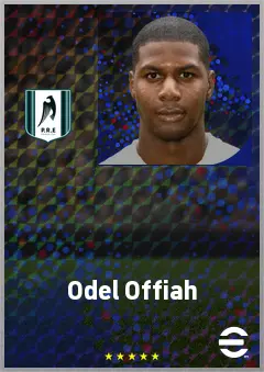 Odel Offiah eFootball 2026 player card, 68 OVR RB