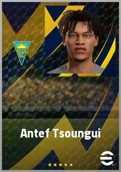 Antef Tsoungui eFootball 2026 player card, 68 OVR DMF