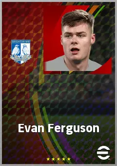 Evan Ferguson eFootball 2026 player card, 74 OVR CF