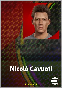 Nicolò Cavuoti eFootball 2026 player card, 68 OVR AMF