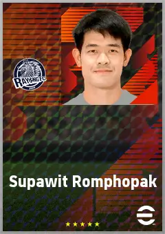Supawit Romphopak eFootball 2026 player card, 64 OVR RB