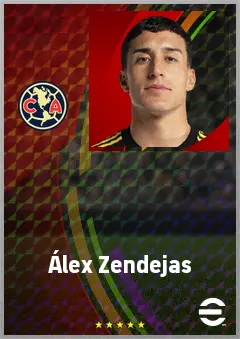 Álex Zendejas eFootball 2026 player card, 75 OVR RMF
