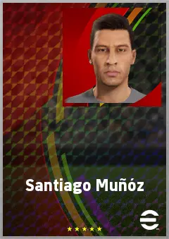 Santiago Muñóz eFootball 2026 player card, 70 OVR CF