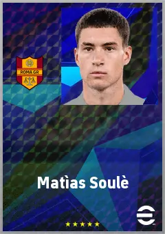 Matìas Soulè eFootball 2026 player card, 77 OVR RWF