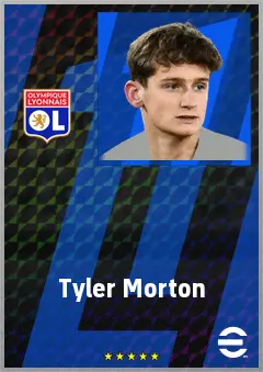 Tyler Morton eFootball 2026 player card, 75 OVR DMF