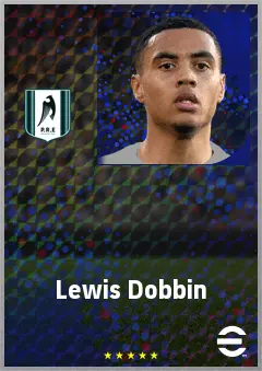 Lewis Dobbin eFootball 2026 player card, 70 OVR CF