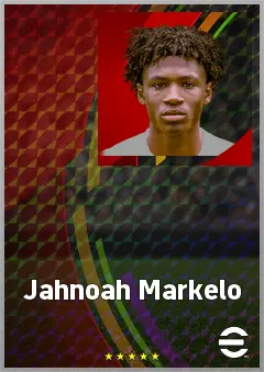 Jahnoah Markelo eFootball 2026 player card, 69 OVR RWF