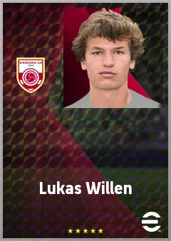 Lukas Willen eFootball 2026 player card, 68 OVR CB