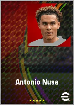 Antonio Nusa eFootball 2026 player card, 75 OVR LWF