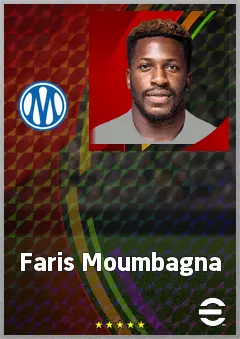 Faris Moumbagna eFootball 2026 player card, 70 OVR CF