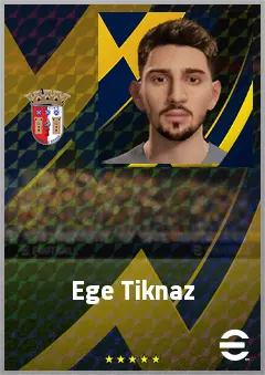 Ege Tiknaz eFootball 2026 player card, 72 OVR DMF