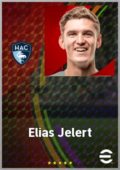 Elias Jelert eFootball 2026 player card, 72 OVR RB