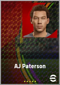 AJ Paterson eFootball 2026 player card, 69 OVR CB
