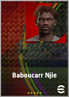 Baboucarr Njie eFootball 2026 player card, 70 OVR LB