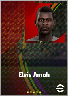 Elvis Amoh eFootball 2026 player card, 70 OVR CF