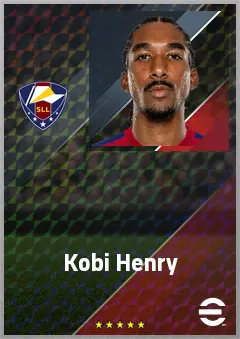 Kobi Henry eFootball 2026 player card, 68 OVR CB