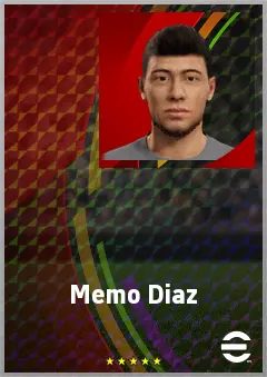 Memo Diaz eFootball 2026 player card, 70 OVR RB