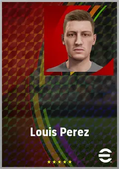 Louis Perez eFootball 2026 player card, 69 OVR LWF