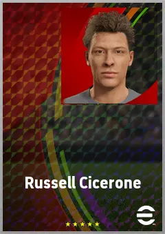 Russell Cicerone eFootball 2026 player card, 70 OVR LWF