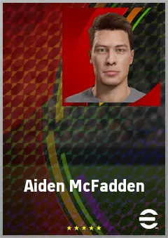 Aiden McFadden eFootball 2026 player card, 69 OVR RB
