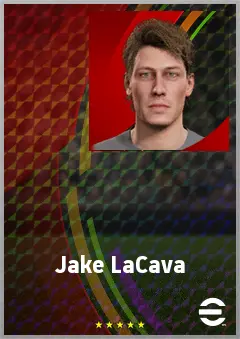 Jake LaCava eFootball 2026 player card, 68 OVR CF