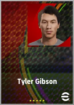 Tyler Gibson eFootball 2026 player card, 70 OVR DMF