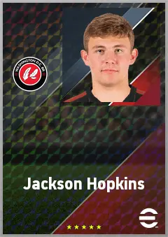 Jackson Hopkins eFootball 2026 player card, 71 OVR CF