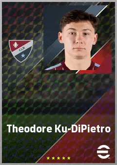 Theodore Ku-DiPietro eFootball 2026 player card, 70 OVR AMF