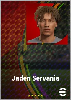 Jaden Servania eFootball 2026 player card, 68 OVR LMF