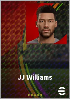 JJ Williams eFootball 2026 player card, 69 OVR CF