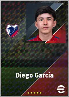 Diego García eFootball 2026 player card, 64 OVR CMF