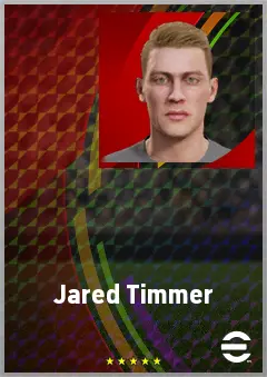 Jared Timmer eFootball 2026 player card, 69 OVR CB
